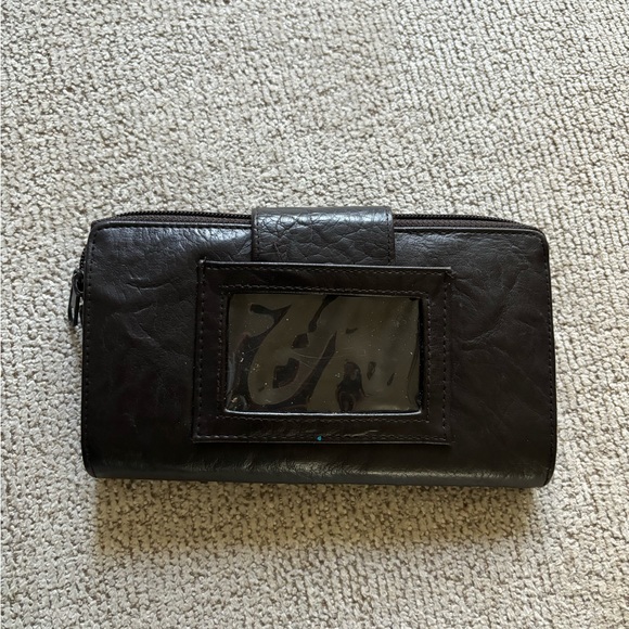 Dark brown vintage leather wallet - Picture 2 of 4
